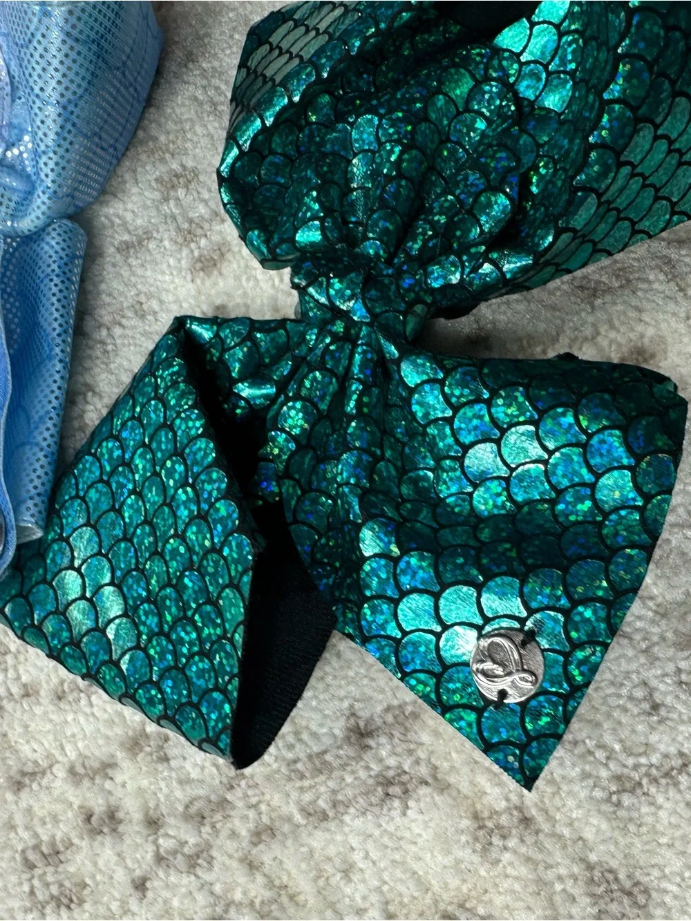 Justice Purple, Pink/Blue Ombre, and Teal Mermaid Hair Bows - Set of 3 - Picture 5 of 8